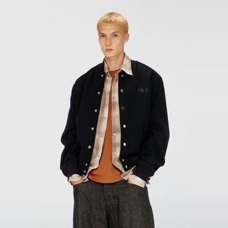 Diesel Bomber jacket in felted wool blend - Jackets - Man - Black
