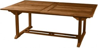 Macabane Mesa de jard&iacute;n de madera con dos extensiones para 10/12 personas