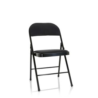 hjh OFFICE silla plegable Tela Negro