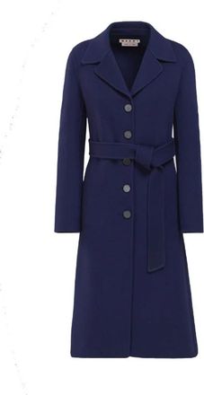 Marni Jassen Blauw - Dames - Jas met riem - Blauw - M - Wol - Jassen
