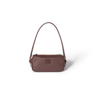 Miu Miu Leather Pouch, Woman, Briarwood