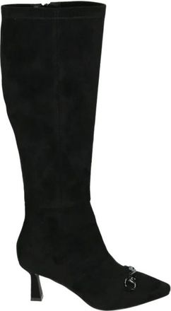 Nathan-Baume Schoenen, Dames, Zwart, 37 EU, Leer, Elegante Zwarte Hoge Hak Laarzen