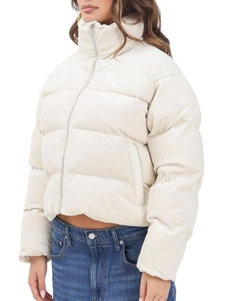 Puma White Polyester Velvet Down Jacket
