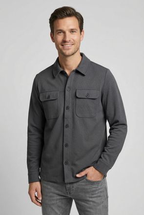 Only & Sons Langarmhemd ONLY & SONS ONSNEWKODYL OVERSHIRT SWEAT NOOS, Herren, Gr. XXL, N-Gr, grau pinstripe, Web, Obermaterial: 62% Polyester, 33% Viskose, 5% Ela
