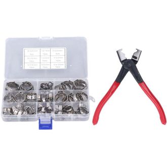 OEM Kit Surtido De 80 Abrazaderas De Manguera De Acero Inoxidable De Una Sola Oreja Con Mordaza De Sujeci&oacute;n -crezuo