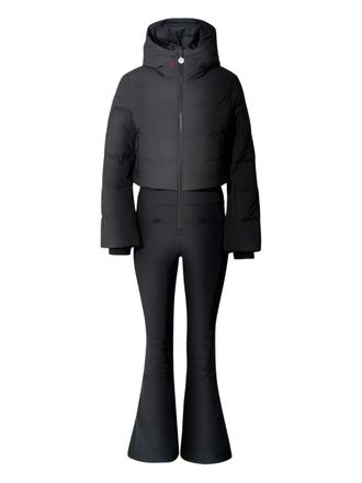 Perfect Moment Polar Flare hooded ski suit - women - Nylon/Spandex/Elastane/Recycled Polyester/Duck Down/Feather - S - Black