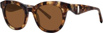 Vera Wang Cynthia Tortoise Swatch Womens Sunglasses Tortoiseshell Size 49 - Free RX Lenses - Free RX Lenses