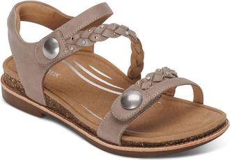 Aetrex Womens Jenn Quarter Strap Sandal In Taupe