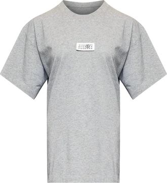 Maison Margiela Numeriek Katoenen T-shirt - Dames - T-shirts - Grijs - XS - Katoen - Tops