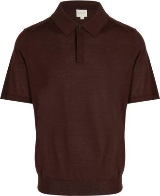 Paul Smith KNITTED POLO SHIRT Size: XXL, colour: BURGANDY
