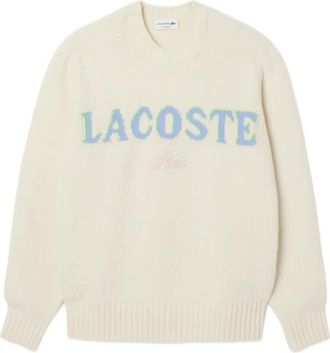 Lacoste Intarsia trui - Beige