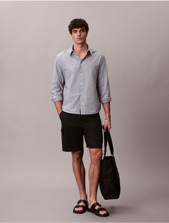 Calvin Klein Jeans Calvin Klein Mens Linen Blend Cargo Shorts - Black - 29