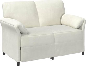 vidaXL Sof&aacute; De 2 Plazas Crema 138 X 83 X 95 Cm Terciopelo Vidaxl