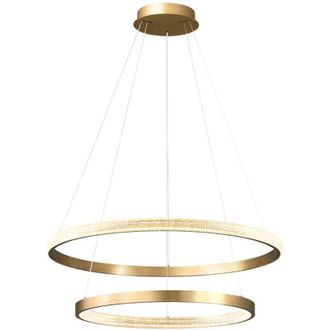 OEM Zing Ring Double 60 A - L&aacute;mpara De Ara&ntilde;a Led 60 Cm, Dos Anillos, Lat&oacute;n Dorado