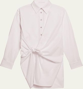 Helmut Lang Knotted Cotton Shirtdress