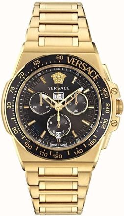 Versace Greca Extreme Chronograph Quartz Black Dial Mens Watch VE7H00623