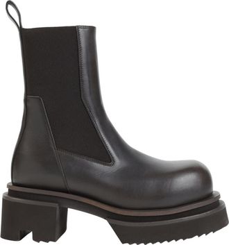 Rick Owens Black Leather Beatle Boots