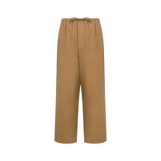 Moschino Straight Trousers, female, Beige, Size: M Cotton Twill Trousers