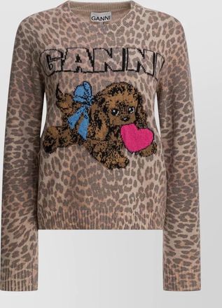 Ganni wool graphic crewneck jumper
