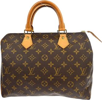 Louis Vuitton Speedy Handbag Monogram Canvas Brown Canvas Handbag (Pre-Owned)