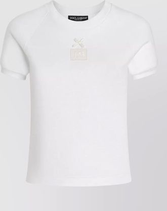Dolce & Gabbana cotton bow-detail logo-appliqu&eacute; short-sleeve t-shirt