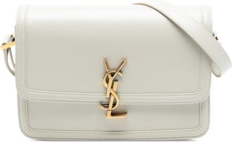 Saint Laurent Pre-owned Womens Medium Smooth Calfskin Solferino Satchel In Box - Light Grey Leather - One Size