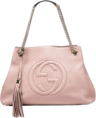 Gucci Pre-owned Shoulder Bags, female, Pink, Size: ONE SIZE Pre-owned Soho Chain