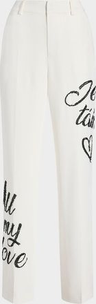 Cinq à Sept Crushed Sequin Loveletter Collins Pants