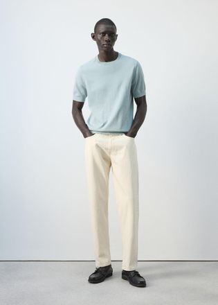 Mango Maglietta maglia sottile 100% cotone verde acqua - Uomo - XXL - MANGO MAN