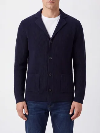 Ballantyne Cardigan blazer in pura lana con revers e tasche a toppa