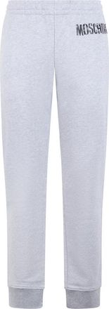 Moschino Sportbroek met Logo - Dames - Sweatpants - Grijs - L - Katoen - Broeken