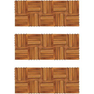 vidaXL Vidaxl - Baldosas De Porche Patr&oacute;n Vertical 30 Piezas Acacia 30x30 Cm