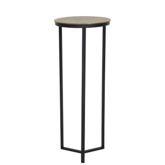 Light & Living Light&living - Columna Retiro Negro Mate Con Bronce Antiguo