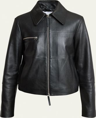 Proenza Schouler Annabel Zip-Front Leather Jacket