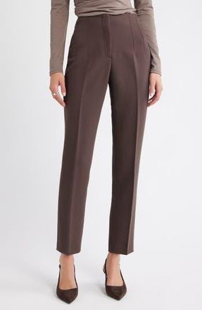 Open Edit Icon High Waist Ankle Cigarette Pants in Brown Seal at Nordstrom Rack, Size 2