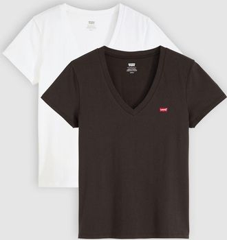 Levi's Perfect V Neck Tee (2 Pack) - Womens - 2XS - White