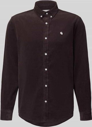 Carhartt Work in Progress Regular Fit Freizeithemd aus Cord mit Button-Down-Kragen in Dunkelbraun, Gr&ouml;&szlig;e XXL