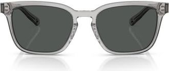 Brooks Brothers 57mm Rectangular Sunglasses in Grey Transparent /Dark Grey at Nordstrom