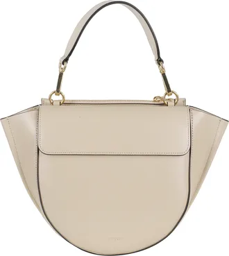 Wandler Hortensia Small Beige Leather Half-Moon Shoulder Bag