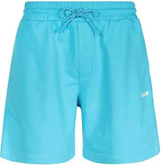 Msgm Katoenen Bermuda Shorts Elastische Tailleband - Heren - Strandmode - Blauw - S - Katoen - Badmode