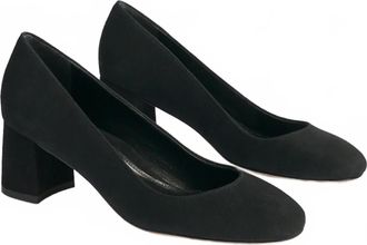 Marion Parke Womens Block Heel Pumps In Black Suede