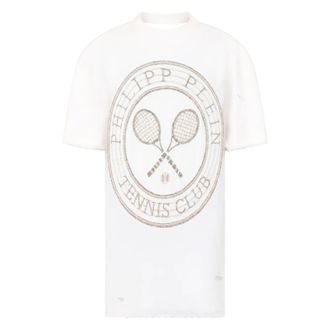 Philipp Plein Dames, Jurken, Wit, Maat: M Katoen