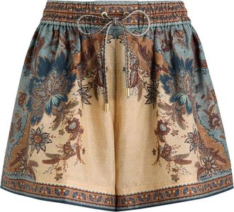 Zimmermann Ascension Relaxed Printed Silk Shorts - Multi Floral - 1 (UK 10 / S)