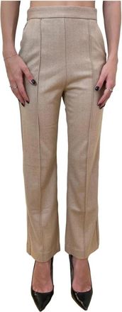 Max Mara Orlanda Pant - Dames - Straight fit broeken - Grijs - L - Polyester - Broeken