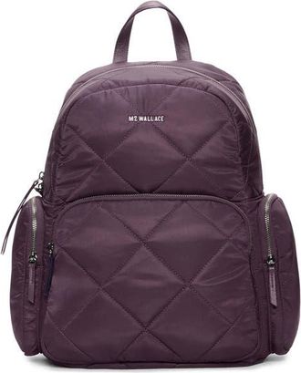 MZ Wallace Madison Quilted Nylon Backpack in Raisin at Nordstrom