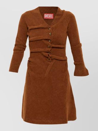 Diesel wool v-neck knitted dress