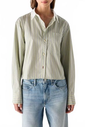 Amo Ruth Crop Shirt In Thistle