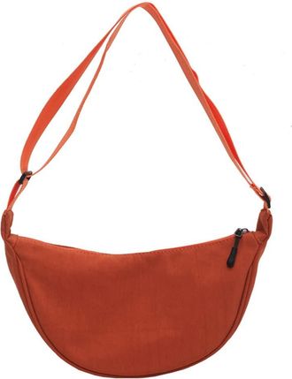 Generic Nylon Crescent Crossbody Bag for Women Men, Small Travel Sling Bag Lightweight Fanny Pack Chest Bag Shoulder Bags (Orange)