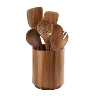 MegaChef 7 Piece Acacia Wood Kitchen Cooking Utensil Set in Brown at Nordstrom