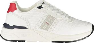 Blauer Polyester Sneaker - Heren - Sneakers - Wit - 41 EU - Polyester - Schoenen